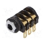 Conector jack, Jack 6,3mm, 3 contacte, mama, CLIFF - J/SKT S4/BBB/ST/GOLD/ASSEM