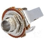 Conector jack, Jack 6,3mm, 3 contacte, mama, NINIGI - JC-124/6.35MM