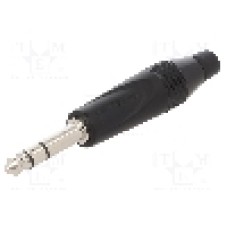 Conector jack, Jack 6,3mm, 3 contacte, tata, AMPHENOL - TS3PBM