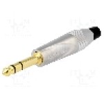 Conector jack, Jack 6,3mm, 3 contacte, tata, AMPHENOL - TS3PN-AU