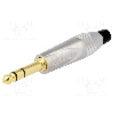 Conector jack, Jack 6,3mm, 3 contacte, tata, AMPHENOL - TS3PN-AU