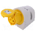 Conector alimentare AC, IEC 60309, IP44, 16A, 110V AC, 3 pini, PCE - 113-4