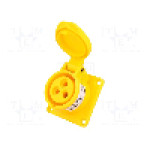 Conector alimentare AC, IEC 60309, IP44, 16A, 110V AC, 3 pini, PCE - 313-4