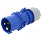 Conector alimentare AC, IEC 60309, IP44, 16A, 230V AC, 3 pini, PCE - 013-6