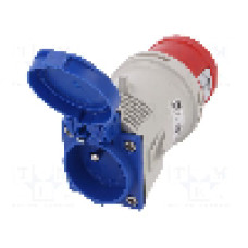 Conector alimentare AC, IEC 60309, IP44, 16A, 230V AC, 5 pini, PCE - 9433030