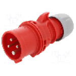 Conector alimentare AC, IEC 60309, IP44, 16A, 400V AC, 4 pini, PCE - 014-6