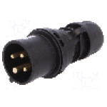 Conector alimentare AC, IEC 60309, IP44, 16A, 400V AC, 4 pini, PCE - 014-6X