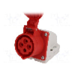 Conector alimentare AC, IEC 60309, IP44, 16A, 400V AC, 4 pini, PCE - 114-6K