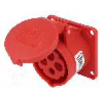 Conector alimentare AC, IEC 60309, IP44, 16A, 400V AC, 4 pini, PCE - 314-6