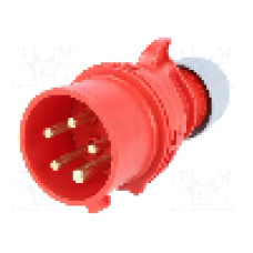 Conector alimentare AC, IEC 60309, IP44, 16A, 400V AC, 5 pini, PCE - 015-6