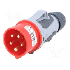Conector alimentare AC, IEC 60309, IP44, 16A, 400V AC, 5 pini, PCE - 0153-6TT