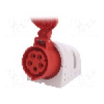 Conector alimentare AC, IEC 60309, IP44, 16A, 400V AC, 5 pini, PCE - 115-6