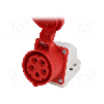 Conector alimentare AC, IEC 60309, IP44, 16A, 400V AC, 5 pini, PCE - 115-6K
