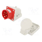 Conector alimentare AC, IEC 60309, IP44, 16A, 400V AC, 5 pini, PCE - 515-6D