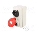 Conector alimentare AC, IEC 60309, IP44, 16A, 400V AC, 5 pini, PCE - 6115-6