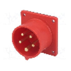 Conector alimentare AC, IEC 60309, IP44, 16A, 400V AC, 5 pini, PCE - 615-6