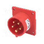 Conector alimentare AC, IEC 60309, IP44, 16A, 400V AC, 5 pini, PCE - 615-6F7