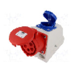 Conector alimentare AC, IEC 60309, IP44, 16A, 400V AC, 5 pini, PCE - 9215-6F.