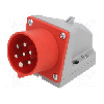 Conector alimentare AC, IEC 60309, IP44, 16A, 400V AC, 7 pini, PCE - 517-6V