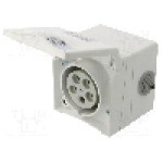 Conector alimentare AC, IEC 60309, IP44, 16A, 415V AC, 4 pini, PCE - 865-6V