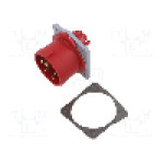 Conector alimentare AC, IEC 60309, IP44, 16A, 415V AC, 5 pini, AMPHENOL - 2CMA193355R1000