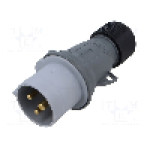 Conector alimentare AC, IEC 60309, IP44, 16A, {{Tensiune nominala}}, 3 pini, AMPHENOL - 2CMA101943R1000