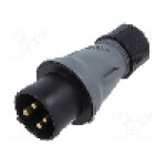 Conector alimentare AC, IEC 60309, IP44, 16A, {{Tensiune nominala}}, 4 pini, AMPHENOL - 2CMA101955R1000