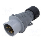 Conector alimentare AC, IEC 60309, IP44, 16A, {{Tensiune nominala}}, 4 pini, AMPHENOL - 2CMA101961R1000