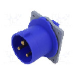 Conector alimentare AC, IEC 60309, IP44, 32A, 0,25kV, 250V AC, 3 pini, AMPHENOL - 2CMA193434R1000