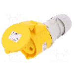 Conector alimentare AC, IEC 60309, IP44, 32A, 110V AC, 3 pini, PCE - 223-4