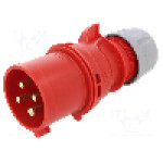 Conector alimentare AC, IEC 60309, IP44, 32A, 400V AC, 4 pini, PCE - 024-6