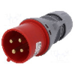 Conector alimentare AC, IEC 60309, IP44, 32A, 400V AC, 4 pini, PCE - 024-6TT