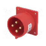 Conector alimentare AC, IEC 60309, IP44, 32A, 400V AC, 4 pini, PCE - 624-6