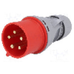 Conector alimentare AC, IEC 60309, IP44, 32A, 400V AC, 5 pini, PCE - 025-6TT