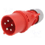 Conector alimentare AC, IEC 60309, IP44, 32A, 400V AC, 5 pini, PCE - 025-6V
