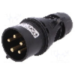 Conector alimentare AC, IEC 60309, IP44, 32A, 400V AC, 5 pini, PCE - 025-6X