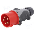 Conector alimentare AC, IEC 60309, IP44, 32A, 400V AC, 5 pini, PCE - 0253-6TT