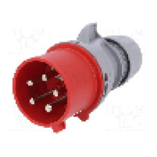 Conector alimentare AC, IEC 60309, IP44, 32A, 400V AC, 5 pini, PCE - 7025-6TT