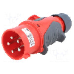 Conector alimentare AC, IEC 60309, IP44, 32A, 400V AC, 5 pini, PCE - 70253-6
