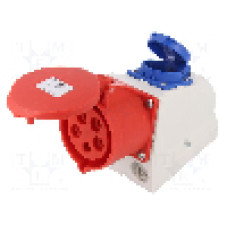 Conector alimentare AC, IEC 60309, IP44, 32A, 400V AC, 5 pini, PCE - 9225-6