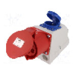 Conector alimentare AC, IEC 60309, IP44, 32A, 400V AC, 5 pini, PCE - 9225-6F.