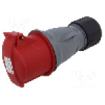 Conector alimentare AC, IEC 60309, IP44, 32A, 415V AC, 4 pini, AMPHENOL - 2CMA102040R1000