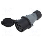 Conector alimentare AC, IEC 60309, IP44, 32A, 500V AC, 4 pini, AMPHENOL - 2CMA102041R1000