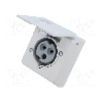 Conector alimentare AC, IEC 60309, IP44, {{Curent nominal}}, 0,25kV, 250V AC, 3 pini, AMPHENOL - 2CMA178698R1000