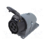 Conector alimentare AC, IEC 60309, IP44, {{Curent nominal}}, {{Tensiune nominala}}, 4 pini, AMPHENOL - 2CMA193105R1000