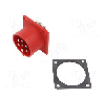 Conector alimentare AC, IEC 60309, IP44, IP54, 16A, 400V AC, 7 pini, PCE - 617-6V