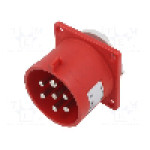 Conector alimentare AC, IEC 60309, IP44, IP54, 32A, 400V AC, 7 pini, PCE - 627-6V