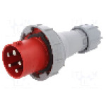 Conector alimentare AC, IEC 60309, IP66, IP67, 63A, 400V AC, 5 pini, PCE - 035-6