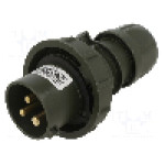 Conector alimentare AC, IEC 60309, IP67, 16A, 230V AC, 3 pini, PCE - 0132-6.U