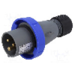 Conector alimentare AC, IEC 60309, IP67, 16A, 250V AC, 3 pini, AMPHENOL - 2CMA101072R1000
